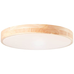 Plafonnier Slimline bois clair et blanc, Ø 50 cm