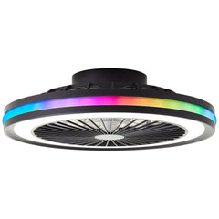 Ventilateur de plafond lumineux Palmero noir