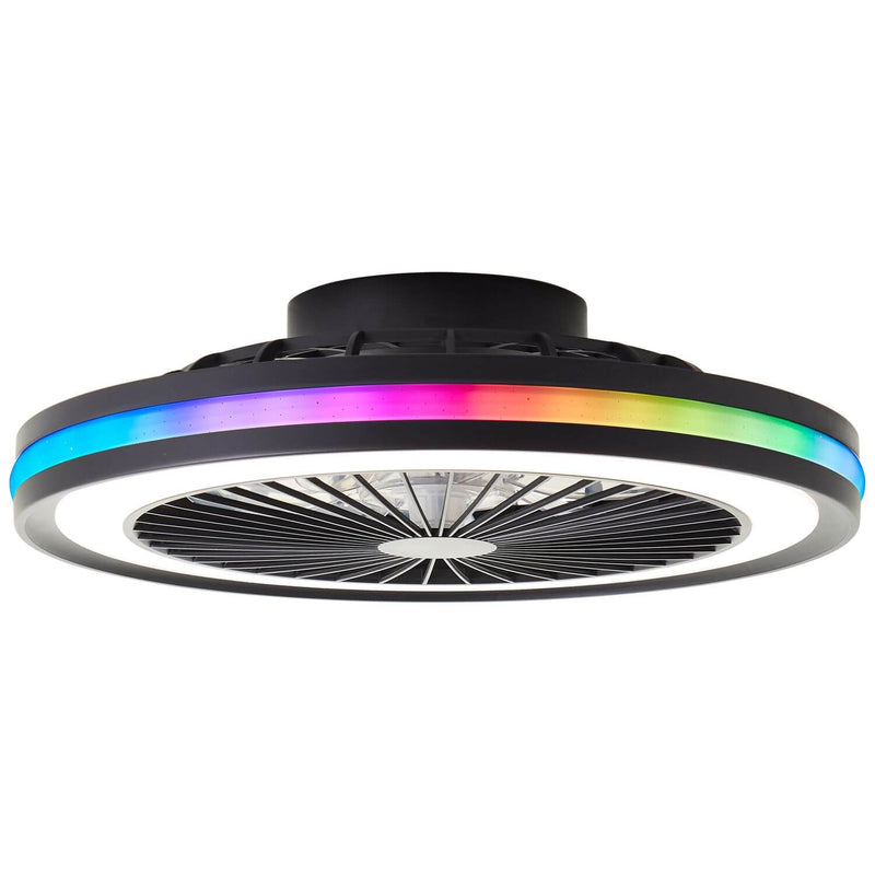 Ventilateur de plafond lumineux Palmero noir