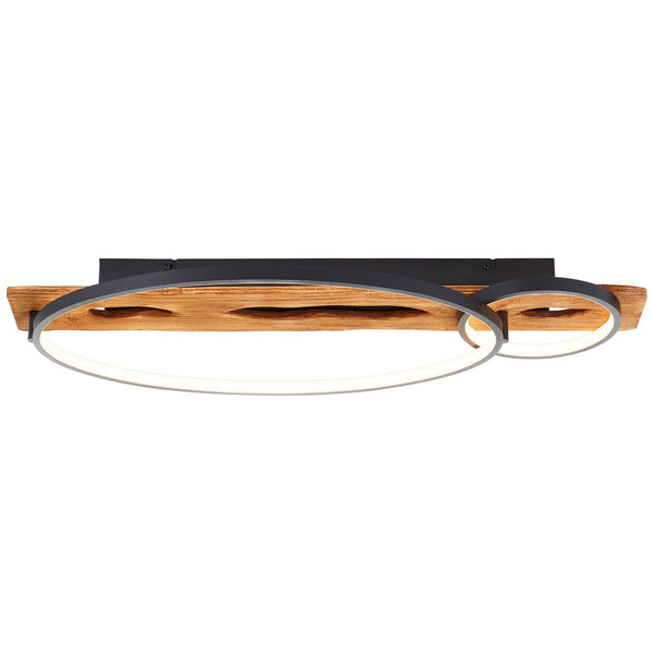 Plafonnier Pirus noir et bois