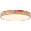 Plafonnier Slimline bois clair et blanc, Ø 39 cm