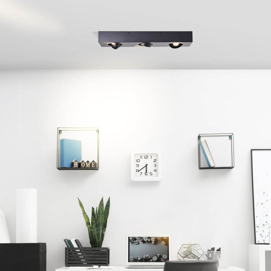 Plafonnier Doro 3 lumières beige et noir