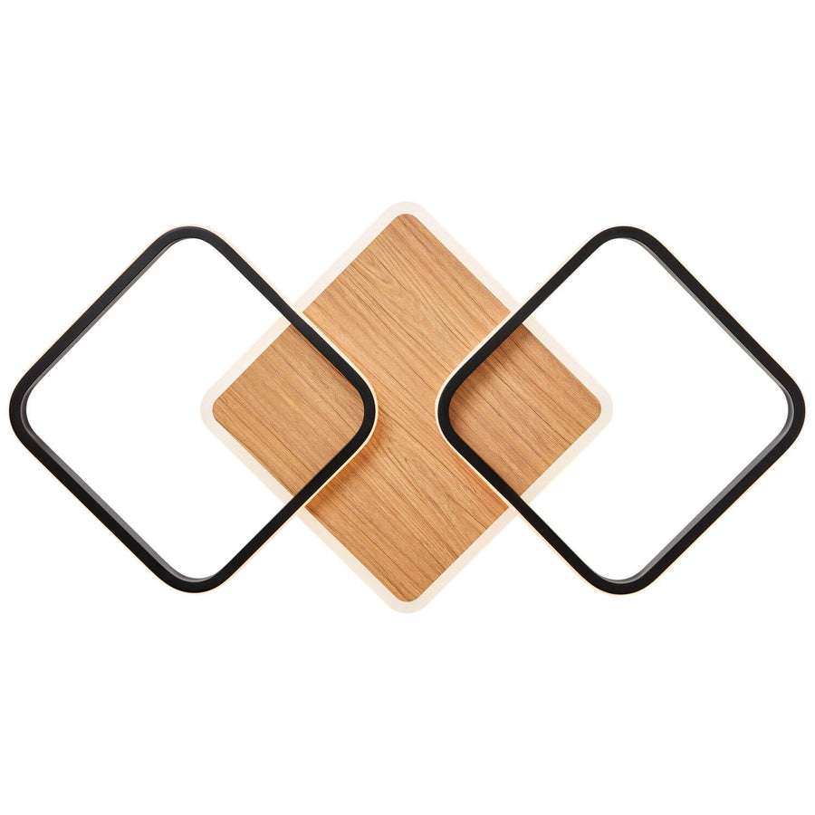 Plafonnier Dennet noir et bois
