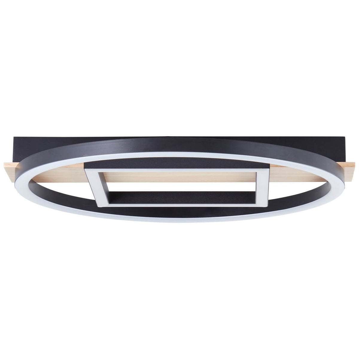 Plafonnier Maureen noir et bois, L 39 cm (G99928A76)