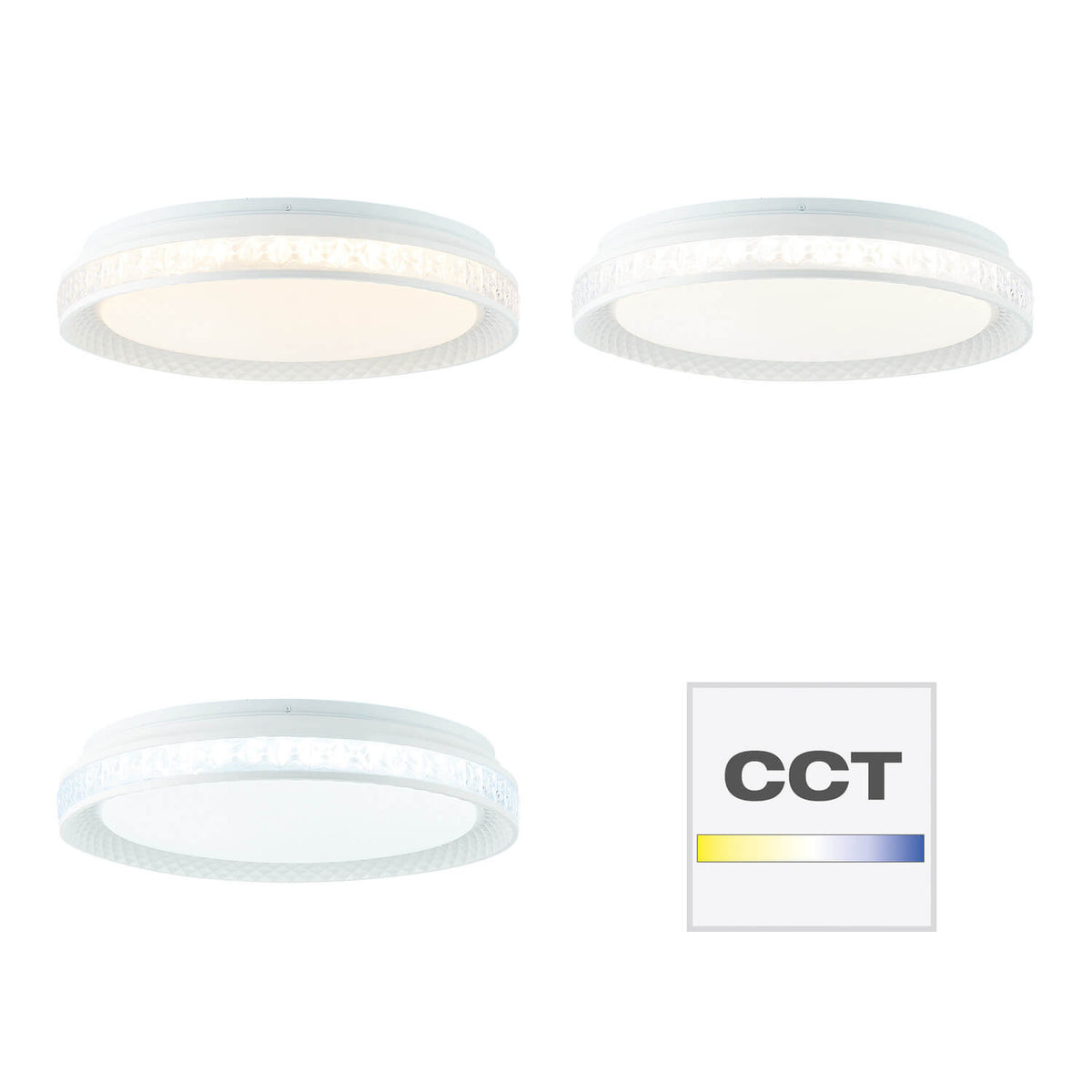 Plafonnier Burlie transparent et blanc