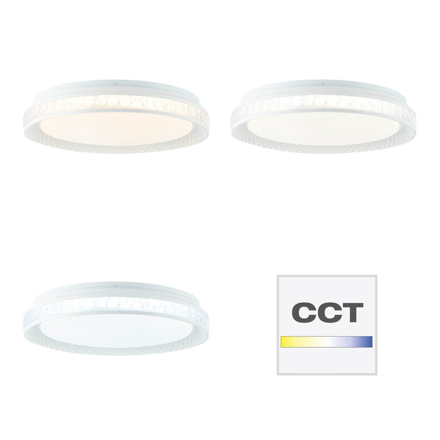 Plafonnier Burlie transparent et blanc