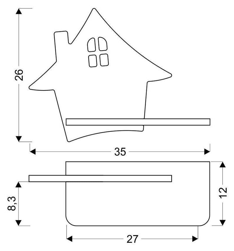 Applique murale LED House pour chambre d'enfant noire, bois (réf. 21-85207)
