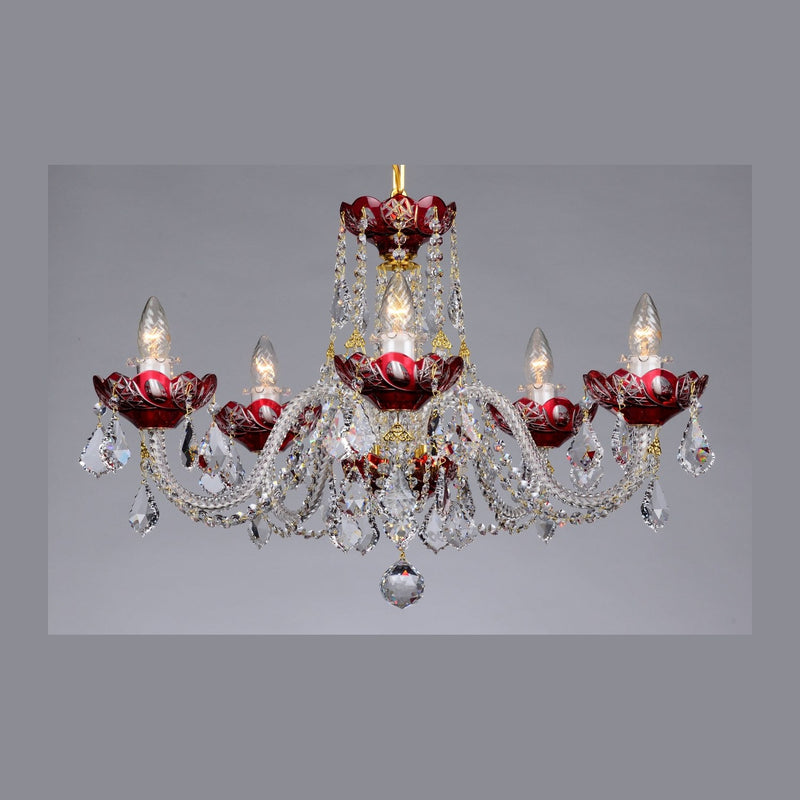 Crystal chandelier LLCH05-RED-SP