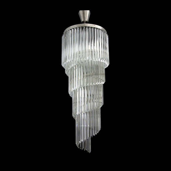 Spiral crystal pendant light