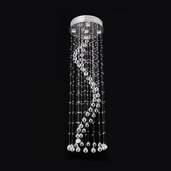 Spiral crystal pendant light