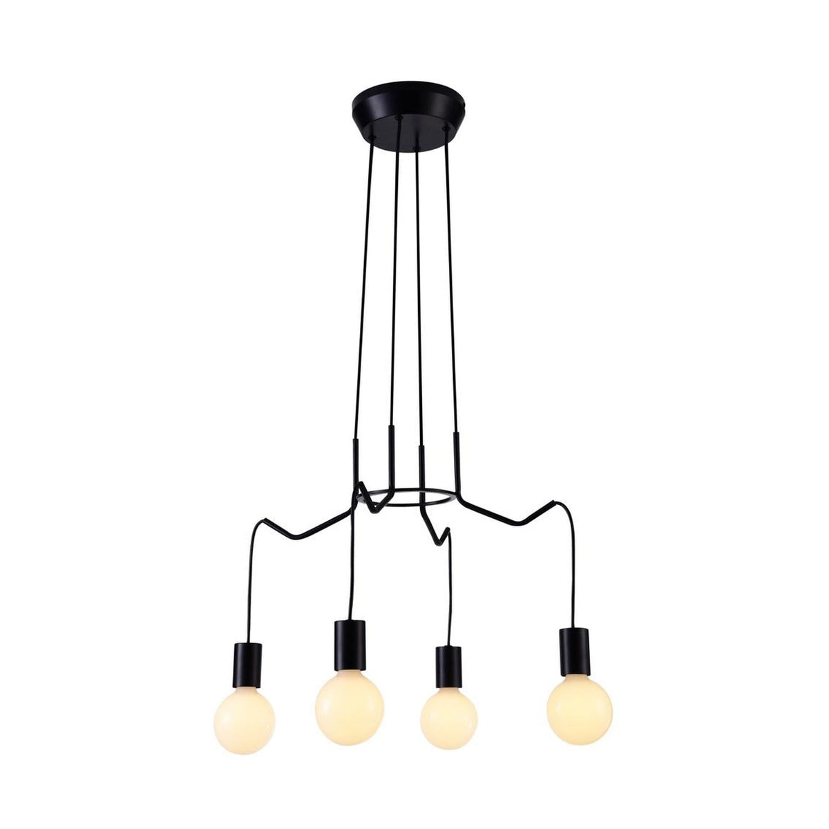 Suspension Basso 4 lumières noire mat
