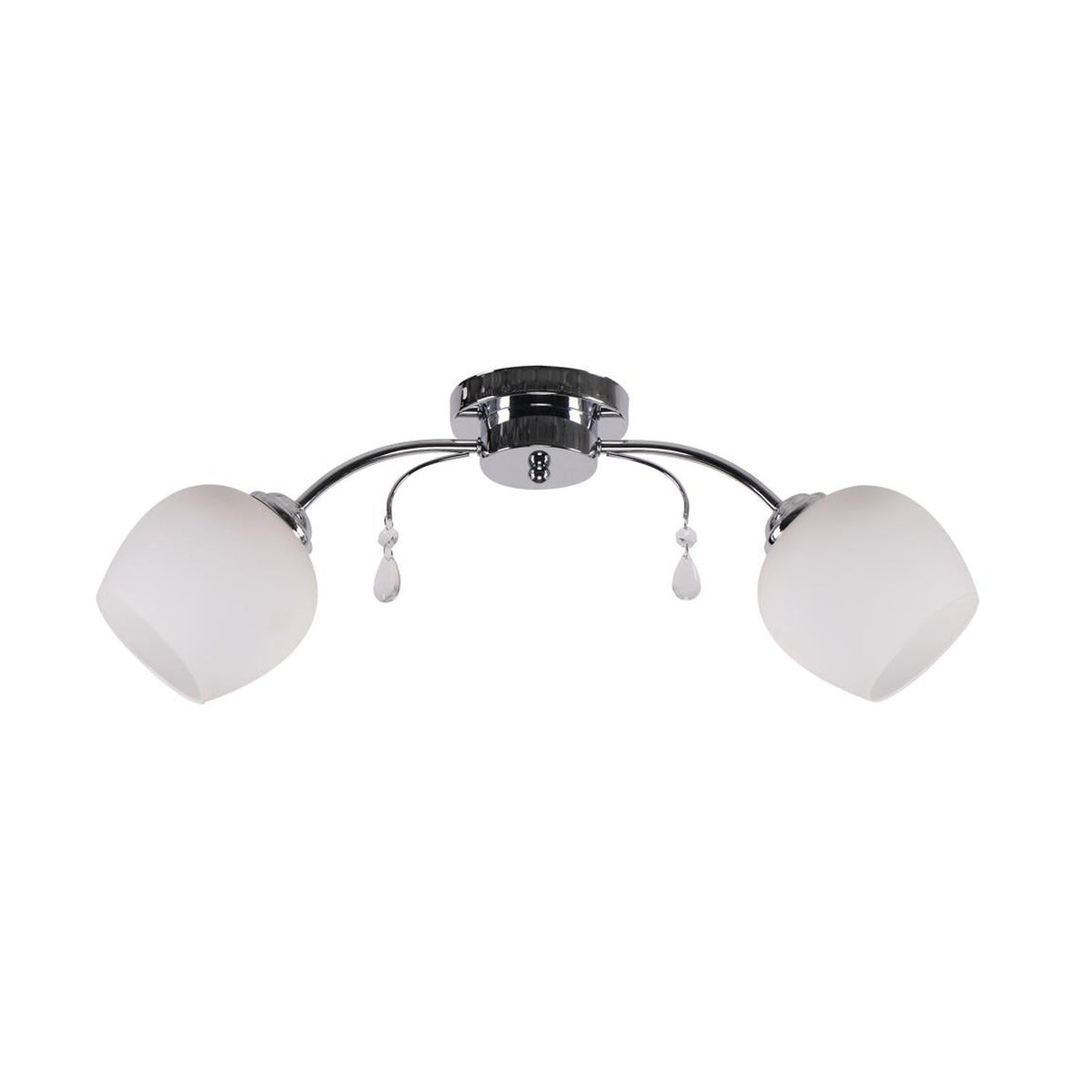 Suspension Zachera 2 lumières chromée, verre