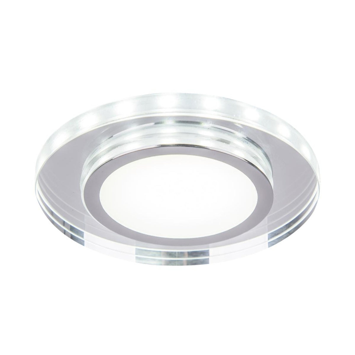 Spot encastrable LED SSP-26 à anneau LED rond chromé, verre