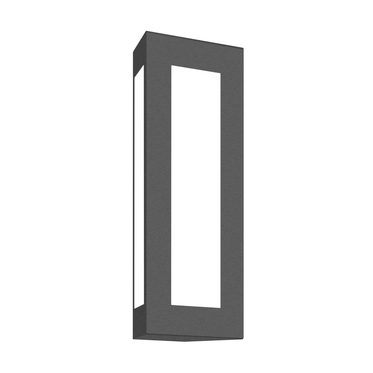 Applique murale extérieure rectangulaire anthracite, vue de face sur fond blanc.