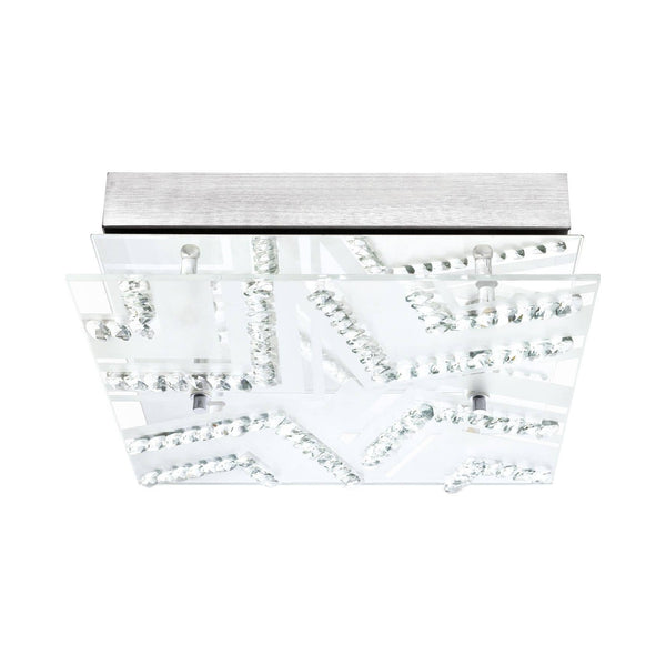 Plafonnier Verdesca chromé et blanc, cristal (93921)