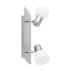 Spot Enea nickel et blanc mat, verre, L 30 cm