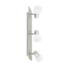 Spot Enea nickel et blanc mat, verre, L 50 cm