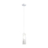 Suspension Rivato chromée et blanche, verre
