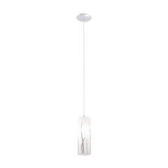 Suspension Rivato chromée et blanche, verre