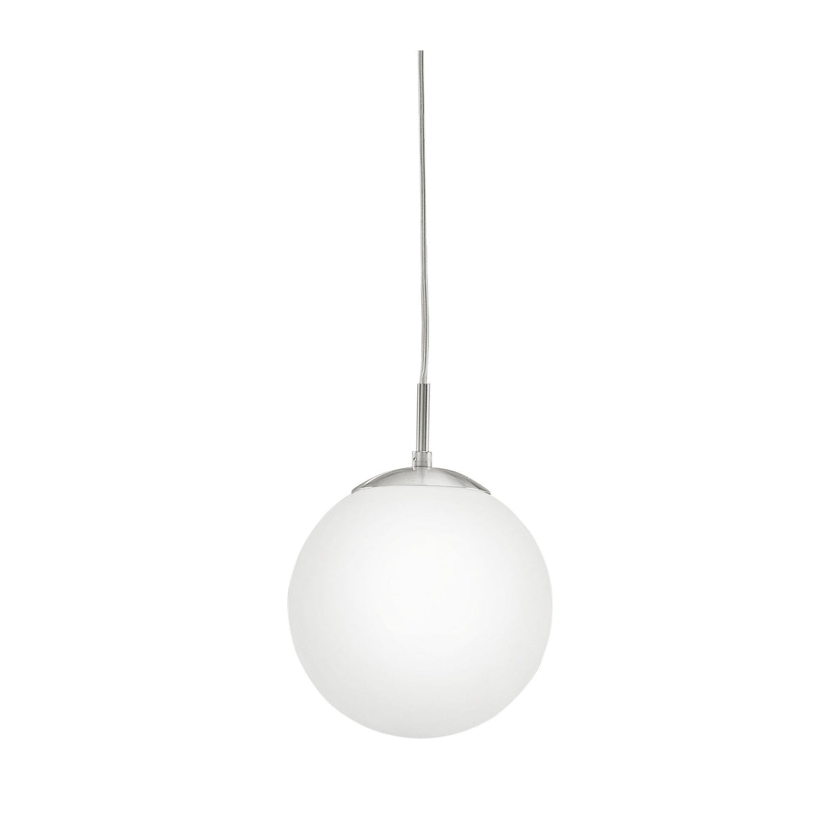 Suspension Rondo nickel et blanche mat, verre (85261)