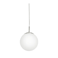 Suspension Rondo nickel et blanche mat, verre (85261)