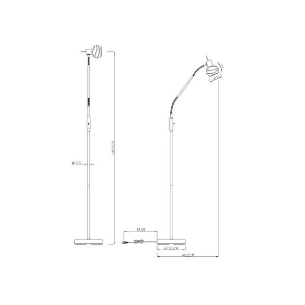 Lampadaire Elliott nickel satiné