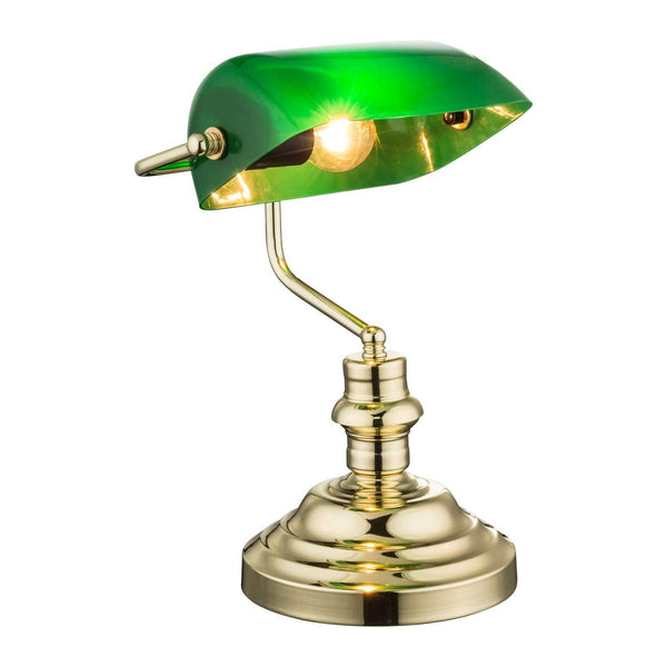 Lampe à poser Antique laiton et verte