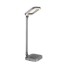Lampe à poser Monaco grise et aluminium