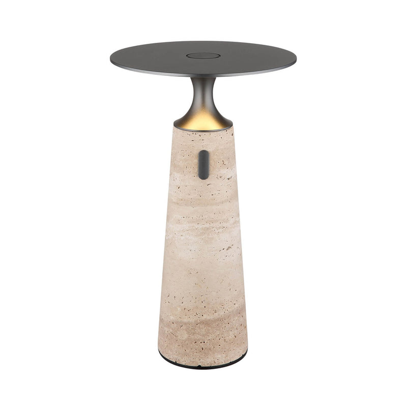 Lampe à poser Travertin grise, H 33,6 cm (21051)