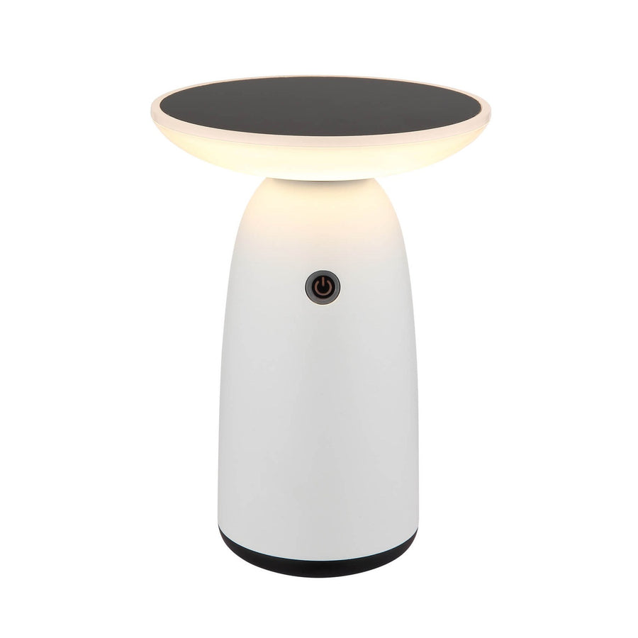 Vue de face du luminaire blanc mat sur fond blanc, éclairage éteint