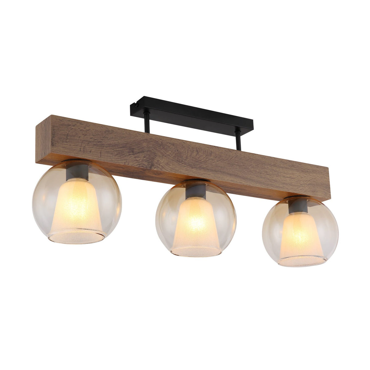 Plafonnier Barry I noir mat, L 74 cm