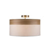 Plafonnier Chipsy 3 lumières bois et crème