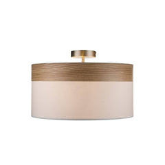 Plafonnier Chipsy 3 lumières bois et crème