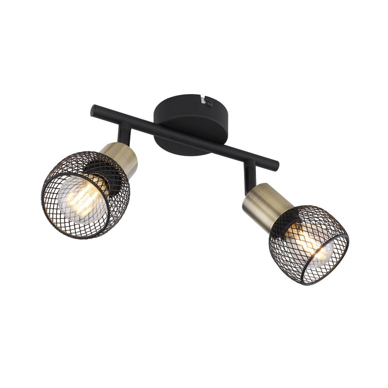 Spot Fiastra noir mat, L 22 cm
