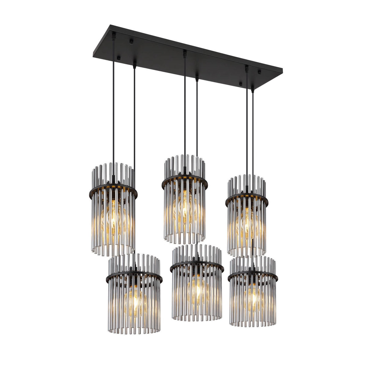 Suspension Gorley noire mat, H 125 cm