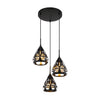 Suspension Hassan noire mat (15889-3H)