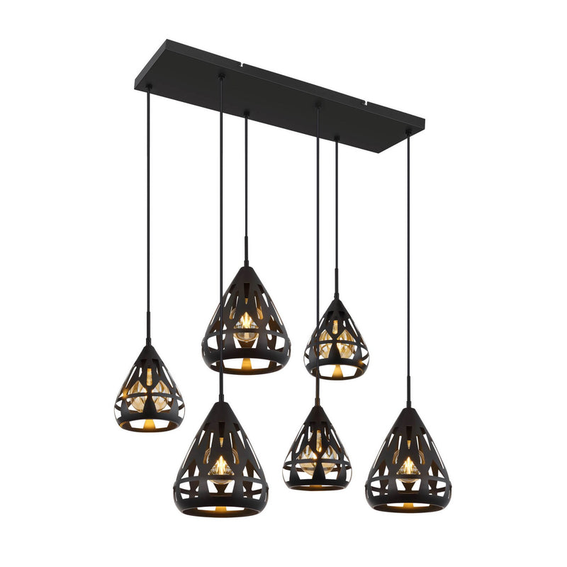 Suspension Hassan noire mat (15889-6H)