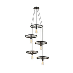 Suspension Jan noire, H 150 cm