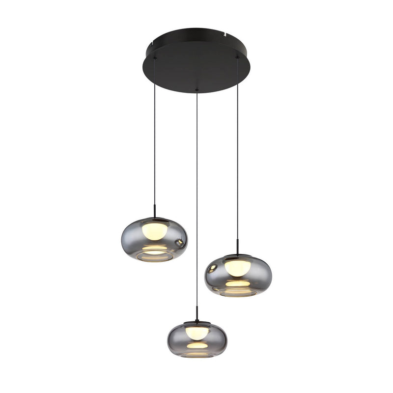 Suspension Quintara noire mat (15744-3H)