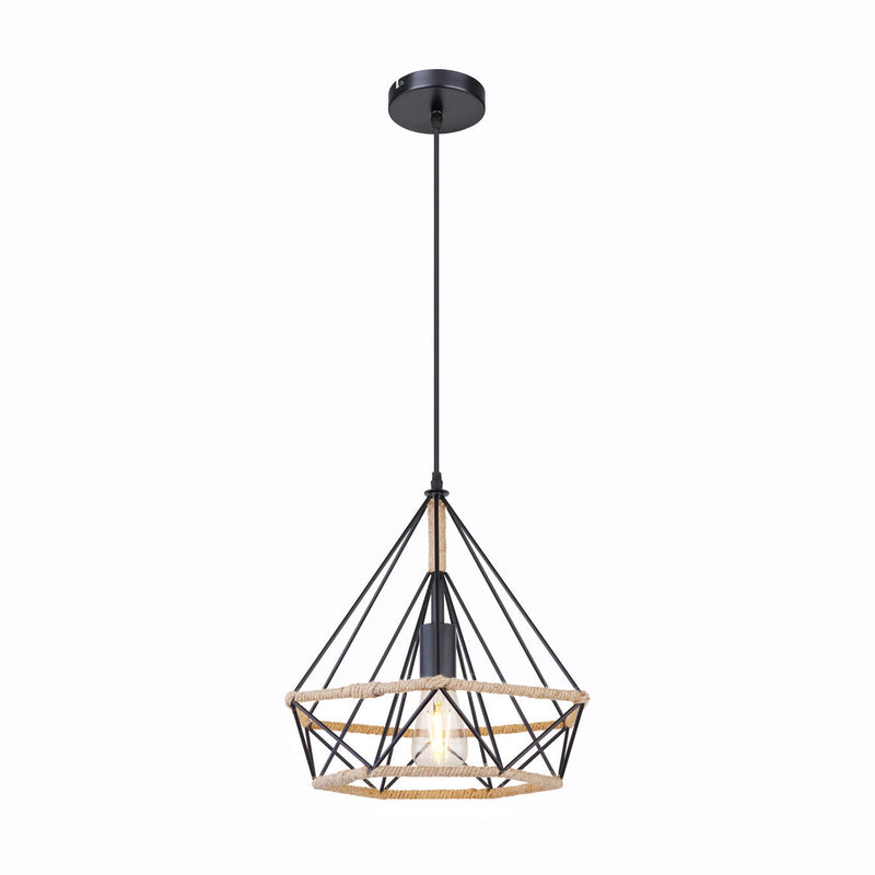Suspension Ulleu noire, H 150 cm