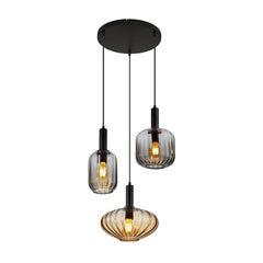 Suspension Valletta noire mat (15719-3)