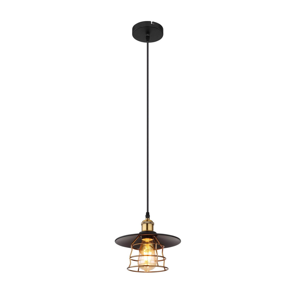 Suspension Viejo noire mat, H 150 cm