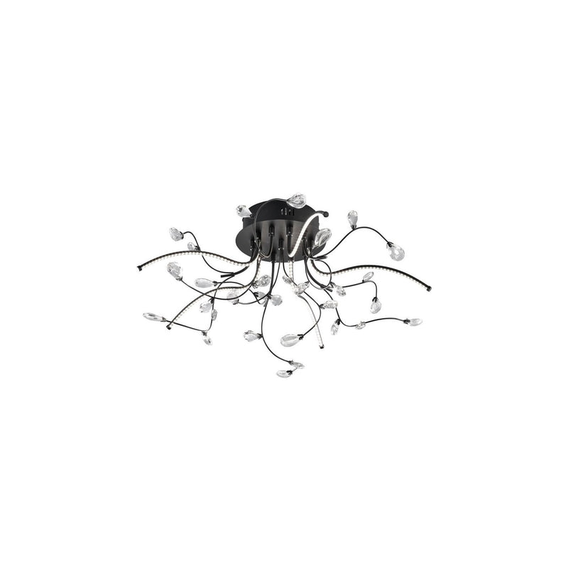 Plafonnier Crystal noir, Ø 54 cm