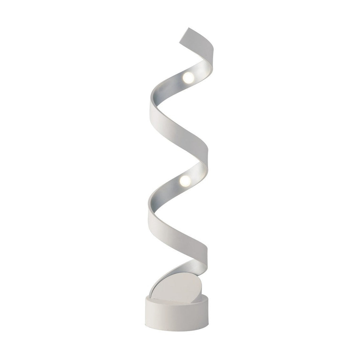 Lampe à poser Helix blanche et argentée