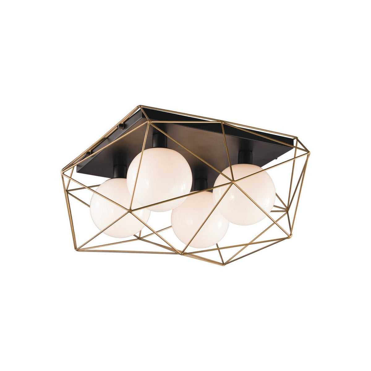 Plafonnier Abraxas doré et noir, L 62,5 cm