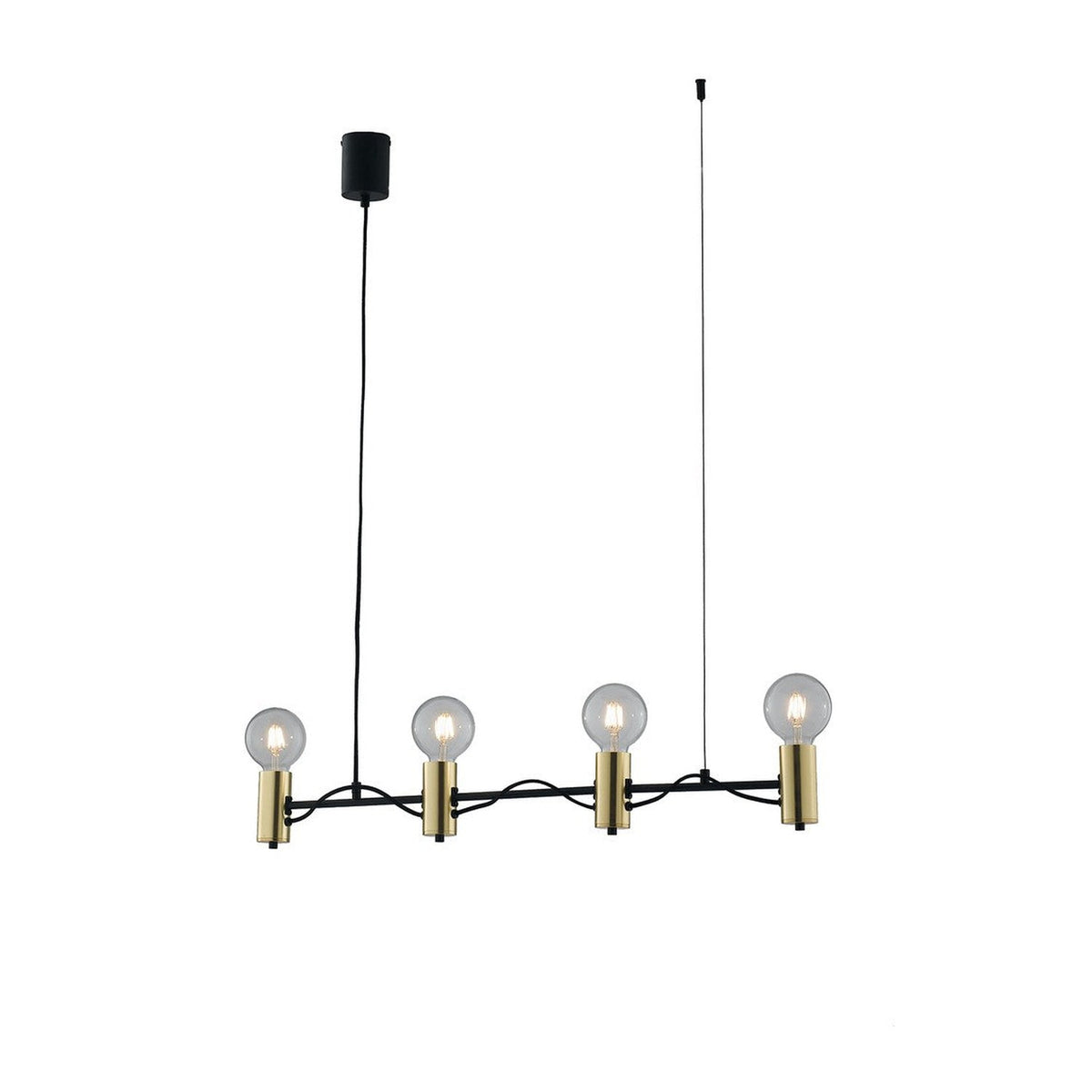 Suspension Axon noire et dorée, H 120 cm
