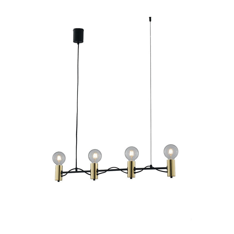 Suspension Axon noire et dorée, H 120 cm