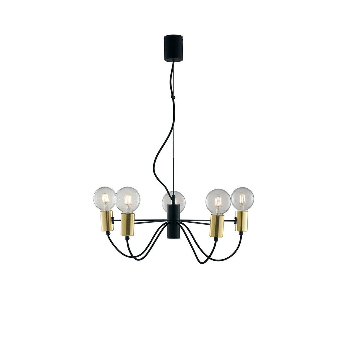 Suspension Axon noire et dorée, H 143 cm