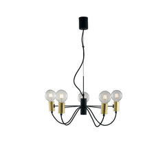 Suspension Axon noire et dorée, H 143 cm
