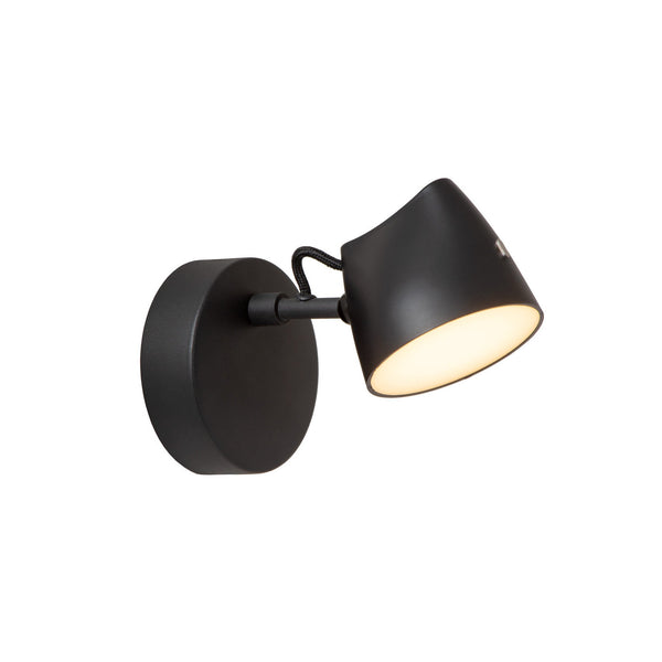 Applique murale Milne noire, H 16,5 cm